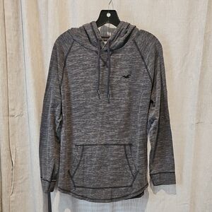 Hollister Blue and Gray Lightweight Hoodie Shirt